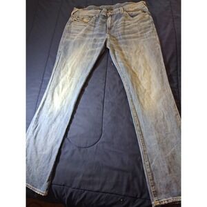 True Religion Ricky Flaps Relaxed Straight Mens Size 38x34 Blue Jeans